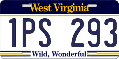 WV license plate 1PS293
