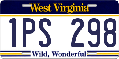 WV license plate 1PS298