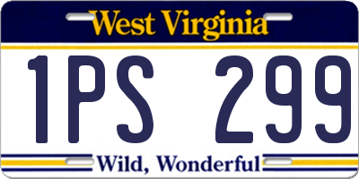 WV license plate 1PS299