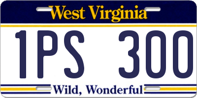 WV license plate 1PS300