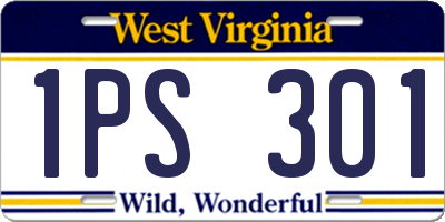 WV license plate 1PS301