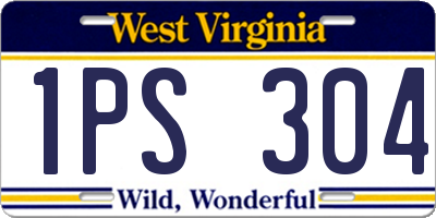 WV license plate 1PS304