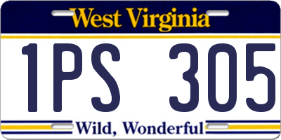 WV license plate 1PS305