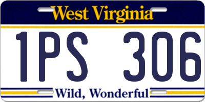 WV license plate 1PS306