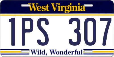 WV license plate 1PS307