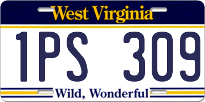 WV license plate 1PS309