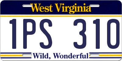 WV license plate 1PS310