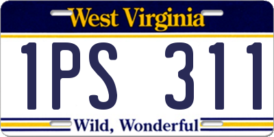 WV license plate 1PS311