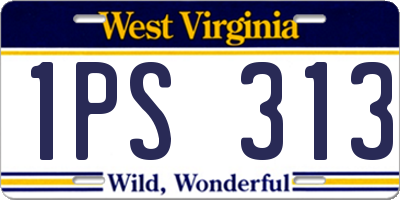 WV license plate 1PS313