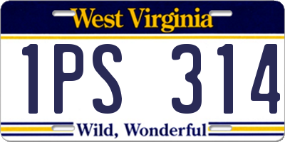 WV license plate 1PS314