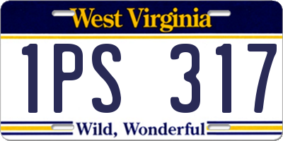 WV license plate 1PS317