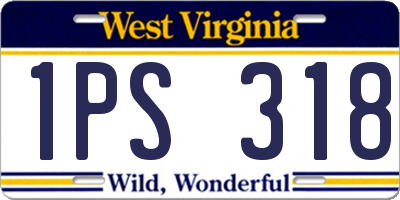 WV license plate 1PS318
