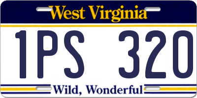 WV license plate 1PS320