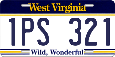 WV license plate 1PS321