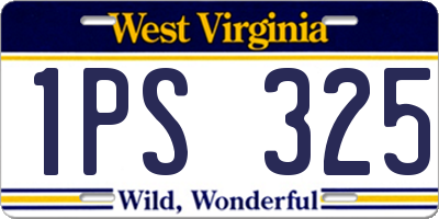 WV license plate 1PS325