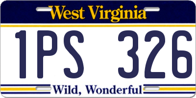 WV license plate 1PS326