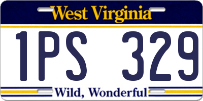 WV license plate 1PS329