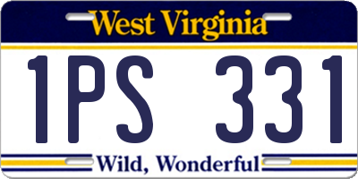 WV license plate 1PS331
