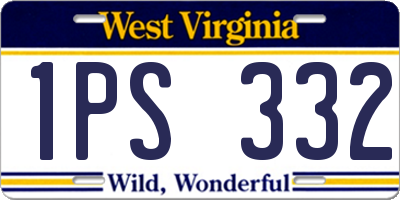 WV license plate 1PS332