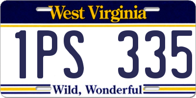 WV license plate 1PS335