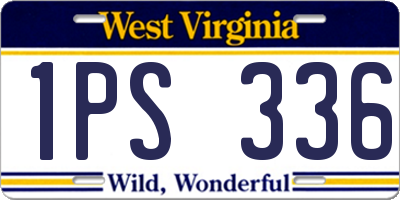 WV license plate 1PS336