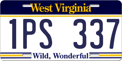 WV license plate 1PS337