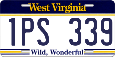 WV license plate 1PS339