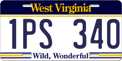 WV license plate 1PS340