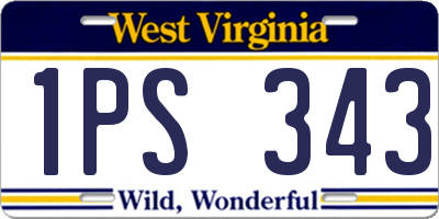 WV license plate 1PS343