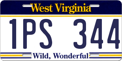 WV license plate 1PS344