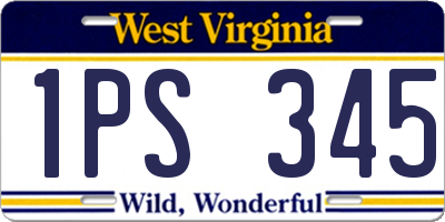 WV license plate 1PS345