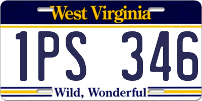 WV license plate 1PS346