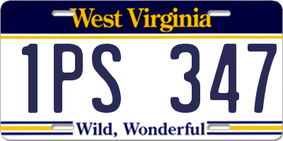 WV license plate 1PS347