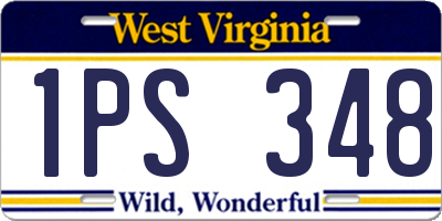 WV license plate 1PS348