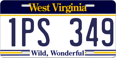WV license plate 1PS349