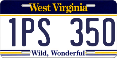 WV license plate 1PS350