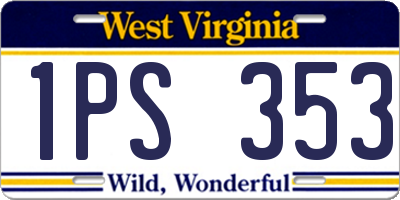WV license plate 1PS353