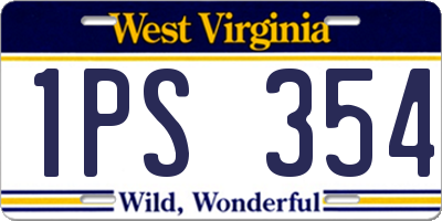 WV license plate 1PS354