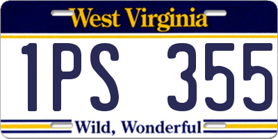 WV license plate 1PS355