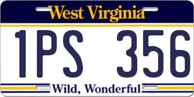 WV license plate 1PS356