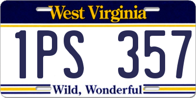 WV license plate 1PS357