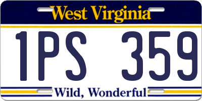 WV license plate 1PS359