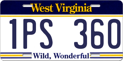 WV license plate 1PS360
