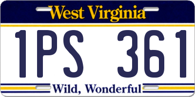 WV license plate 1PS361