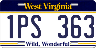 WV license plate 1PS363