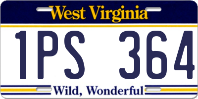 WV license plate 1PS364