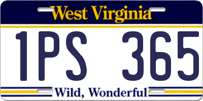 WV license plate 1PS365