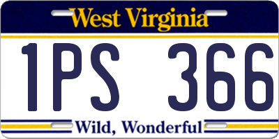 WV license plate 1PS366