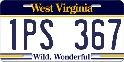 WV license plate 1PS367