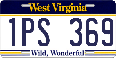 WV license plate 1PS369